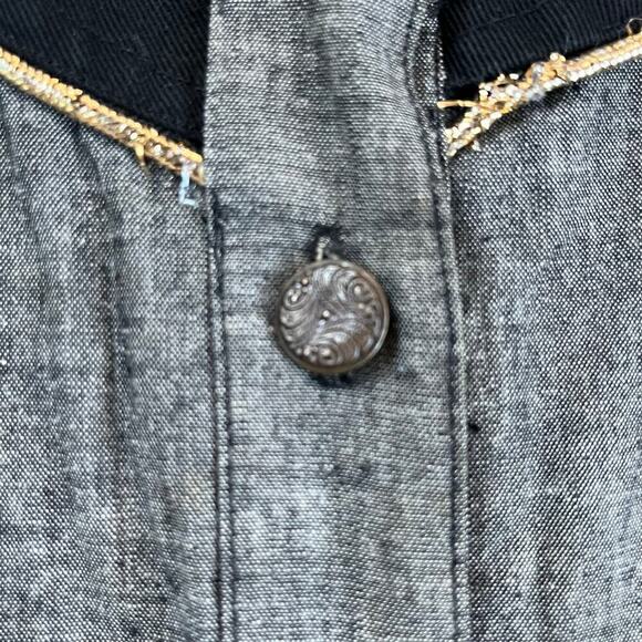 IB Diffusion Women's Vintage Western Shirt Grey And Black Size 8 - Picture 6 of 9
